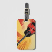Pop Art Gitarre Malerei Illustration Vintag Retro Gepäckanhänger (Vorderseite Vertikal)