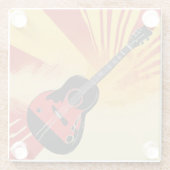 Pop Art Gitarre Malerei Illustration Vintag Retro Glasuntersetzer (Rückseite)