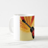 Pop Art Gitarre Malerei Illustration Vintag Retro Kaffeetasse (Vorderseite Links)