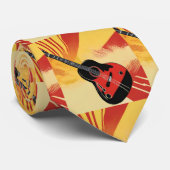 Pop Art Gitarre Malerei Illustration Vintag Retro Krawatte (Gerollt)