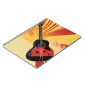 Pop Art Gitarre Malerei Illustration Vintag Retro Notizblock (Linke Seite)