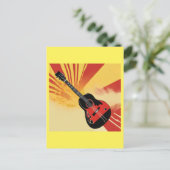 Pop Art Gitarre Malerei Illustration Vintag Retro Postkarte (Stehend Vorderseite)