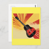 Pop Art Gitarre Malerei Illustration Vintag Retro Postkarte (Vorne/Hinten)