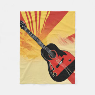 Pop-Art-Gitarrenmalerei-Illustration Vintage Retro Fleecedecke