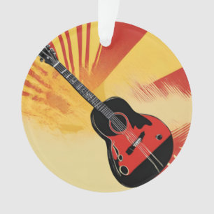 Pop-Art-Gitarrenmalerei-Illustration Vintage Retro Ornament