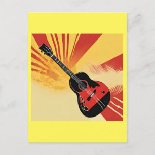 Pop-Art-Gitarrenmalerei-Illustration Vintage Retro Postkarte
