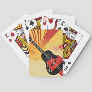 Pop-Art-Gitarrenmalerei-Illustration Vintage Retro Spielkarten