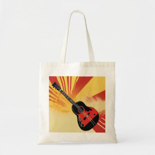 Pop-Art-Gitarrenmalerei-Illustration Vintage Retro Tragetasche