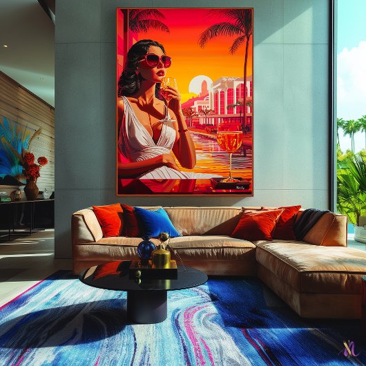 Pop Art Glamour Wine tasting in der Fattoria Moncu Leinwanddruck