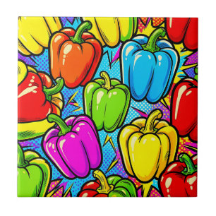Pop-Art-Glockenpaprika-Muster Fliese