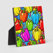 Pop-Art-Glockenpaprika-Muster Fotoplatte (Vorderseite)