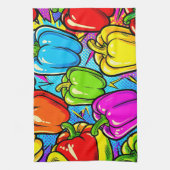 Pop-Art-Glockenpaprika-Muster Geschirrtuch (Vertikal)