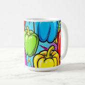 Pop-Art-Glockenpaprika-Muster Kaffeetasse (VorderseiteRechts)