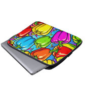 Pop-Art-Glockenpaprika-Muster Laptopschutzhülle (Vorne Knopf)