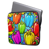 Pop-Art-Glockenpaprika-Muster Laptopschutzhülle (Vorderseite Links)