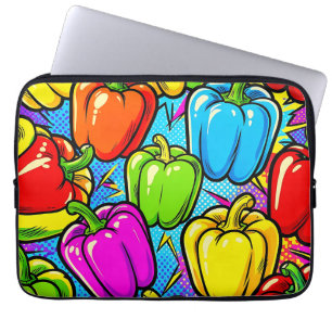 Pop-Art-Glockenpaprika-Muster Laptopschutzhülle