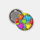 Pop-Art-Glockenpaprika-Muster Magnet (Vorderseite/Rückseite)