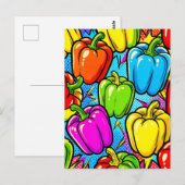 Pop-Art-Glockenpaprika-Muster Postkarte (Vorne/Hinten)