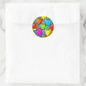 Pop-Art-Glockenpaprika-Muster Runder Aufkleber (Tasche)