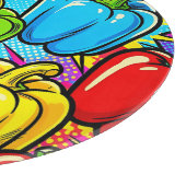 Pop-Art-Glockenpaprika-Muster Schneidebrett (Ecke)