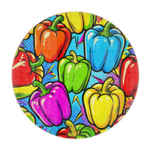 Pop-Art-Glockenpaprika-Muster Schneidebrett
