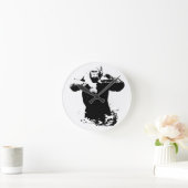 Pop Art Gorilla Beatmung Brust Akrylic Wand-Uhr Runde Wanduhr (Zuhause)