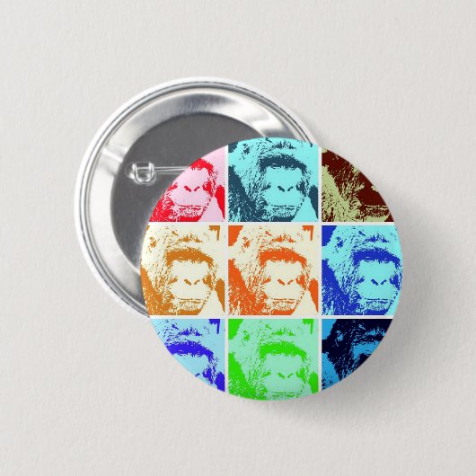 Pop Art Gorilla Button (Vorne & Hinten)