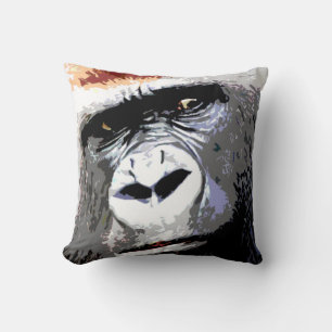 Pop Art Gorilla Face Kissen