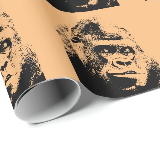 Pop Art Gorilla Geschenkpapier (Rolleneckpunkt)