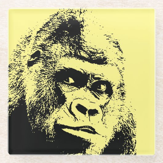 Pop Art Gorilla Glasuntersetzer (Vorderseite)