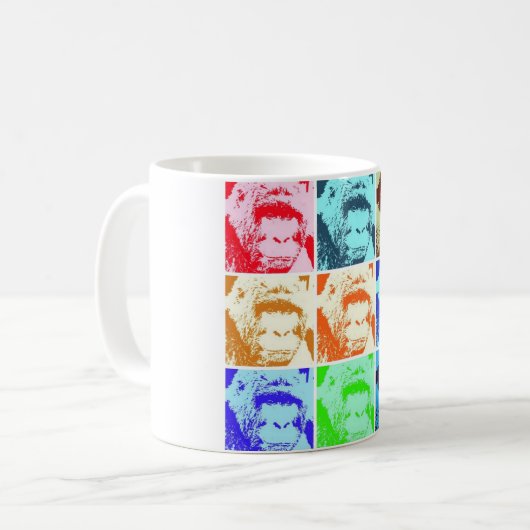 Pop Art Gorilla Kaffeetasse (Vorderseite Links)