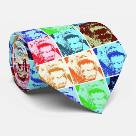 Pop Art Gorilla Krawatte (Gerollt)