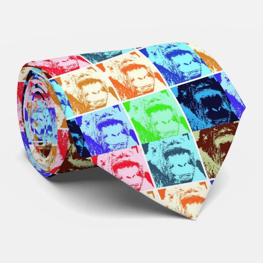 Pop Art Gorilla Krawatte (Gerollt)