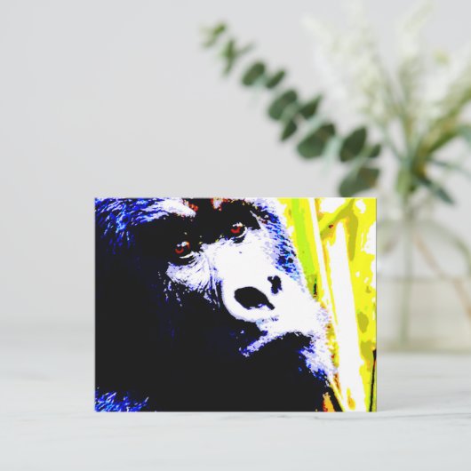 Pop Art Gorilla Postkarte (Stehend Vorderseite)