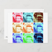 Pop Art Gorilla Postkarte (Vorne/Hinten)