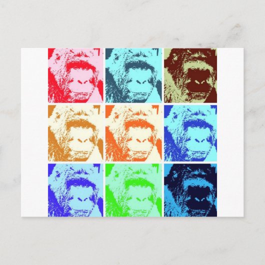 Pop Art Gorilla Postkarte (Vorderseite)