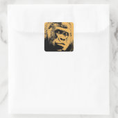 Pop Art Gorilla Quadratischer Aufkleber (Tasche)