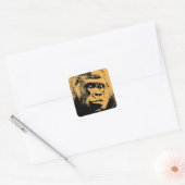 Pop Art Gorilla Quadratischer Aufkleber (Umschlag)