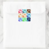 Pop Art Gorilla Quadratischer Aufkleber (Tasche)