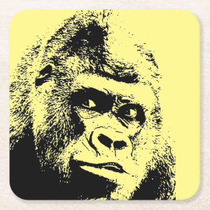 Pop Art Gorilla Rechteckiger Pappuntersetzer