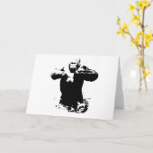 Pop-Art-Gorilla schlägt auf die Brust Grußkarte Karte (Gelbe Blume)