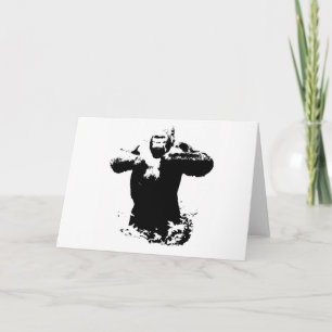 Pop-Art-Gorilla schlägt Grußkarte Brust Karte