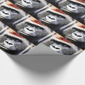 Pop Art Gorilla sieht sich Weihnachtswrapping Papi Geschenkpapier (Ecke)