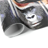 Pop Art Gorilla sieht sich Weihnachtswrapping Papi Geschenkpapier (Rolleneckpunkt)
