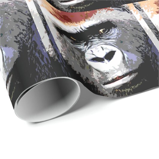 Pop Art Gorilla sieht sich Weihnachtswrapping Papi Geschenkpapier (Rolleneckpunkt)