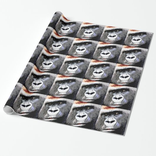 Pop Art Gorilla stellt Weihnachtswrapping Paper Geschenkpapier (Ungerollt)