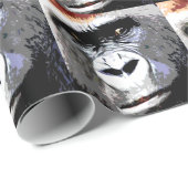 Pop Art Gorilla stellt Weihnachtswrapping Paper Geschenkpapier (Rolleneckpunkt)