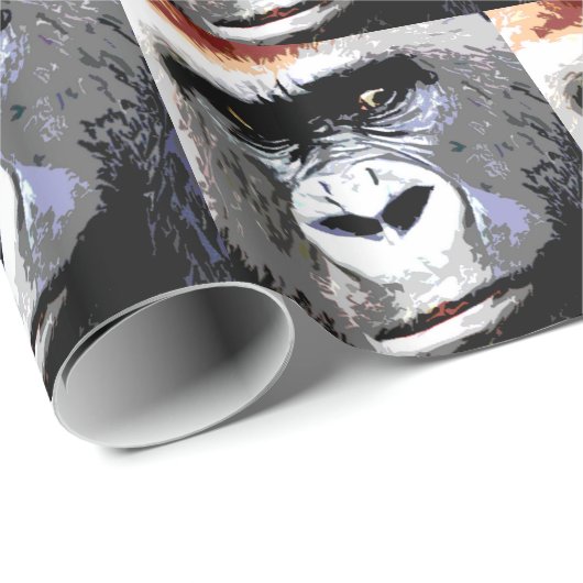 Pop Art Gorilla stellt Weihnachtswrapping Paper Geschenkpapier (Rolleneckpunkt)