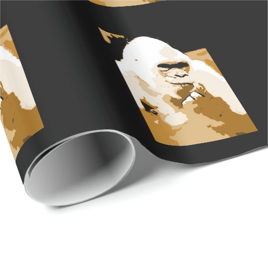 Pop Art Gorilla Stilvolles Weihnachtswrapping Pape Geschenkpapier (Rolleneckpunkt)