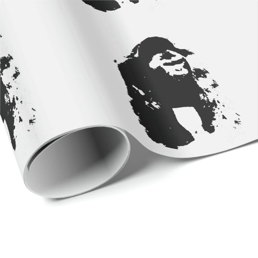 Pop Art Gorilla Weihnachtswrapping Paper Geschenkpapier (Rolleneckpunkt)